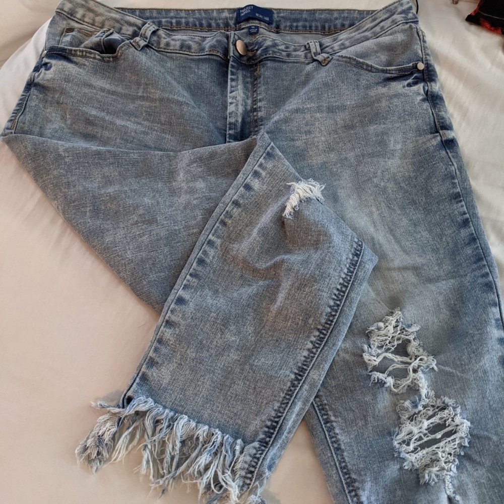 Project Indigo Distressed Ankle Jeans - Sz 16